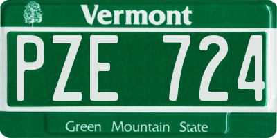 VT license plate PZE724