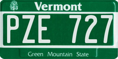 VT license plate PZE727