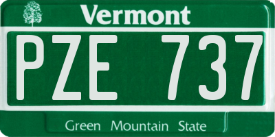 VT license plate PZE737