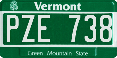 VT license plate PZE738