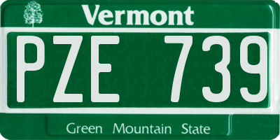 VT license plate PZE739