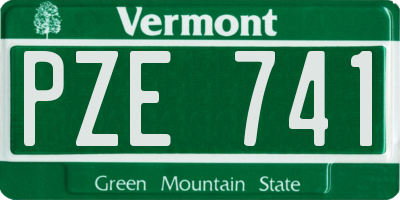 VT license plate PZE741