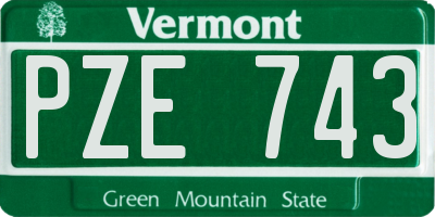 VT license plate PZE743