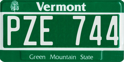 VT license plate PZE744