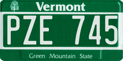 VT license plate PZE745