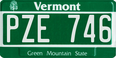 VT license plate PZE746