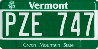 VT license plate PZE747