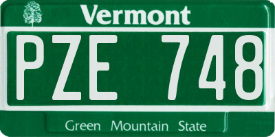 VT license plate PZE748
