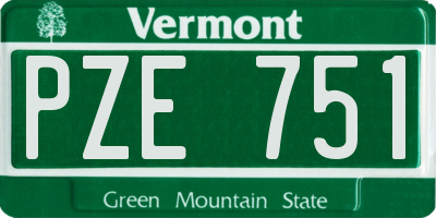 VT license plate PZE751