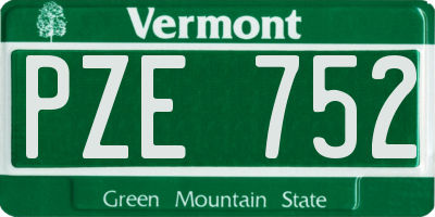 VT license plate PZE752