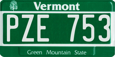 VT license plate PZE753