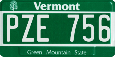 VT license plate PZE756