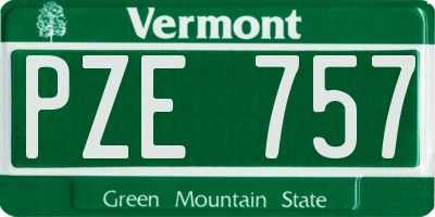VT license plate PZE757