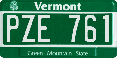 VT license plate PZE761