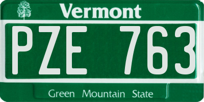 VT license plate PZE763