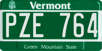 VT license plate PZE764