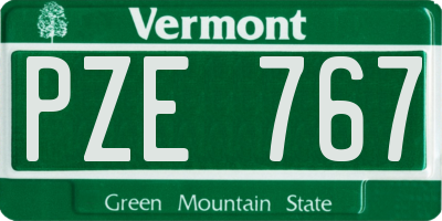 VT license plate PZE767