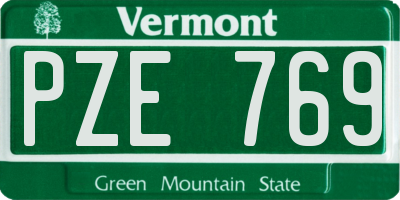 VT license plate PZE769