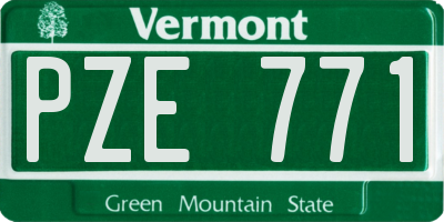 VT license plate PZE771