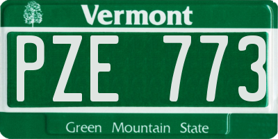VT license plate PZE773