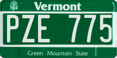 VT license plate PZE775
