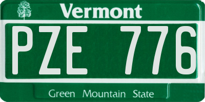 VT license plate PZE776