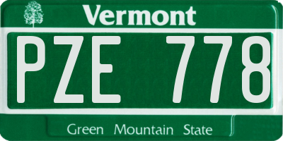 VT license plate PZE778