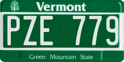 VT license plate PZE779