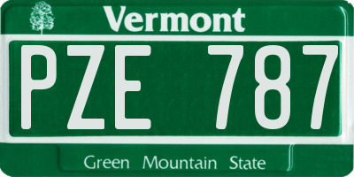 VT license plate PZE787