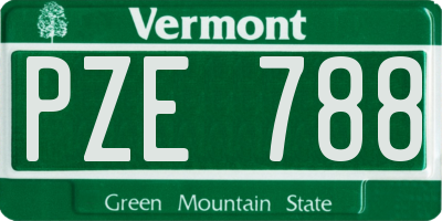VT license plate PZE788