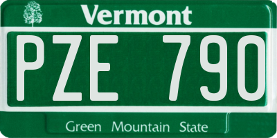 VT license plate PZE790