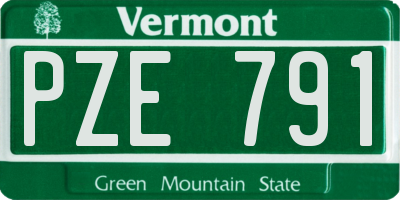 VT license plate PZE791