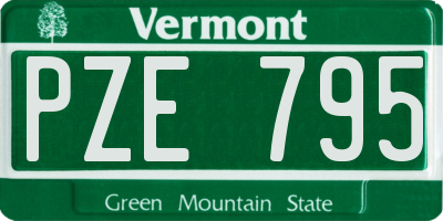 VT license plate PZE795