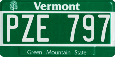 VT license plate PZE797