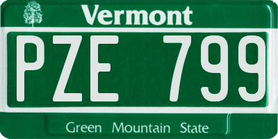 VT license plate PZE799