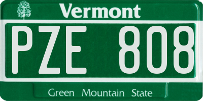 VT license plate PZE808