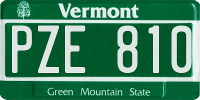VT license plate PZE810