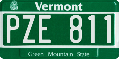 VT license plate PZE811