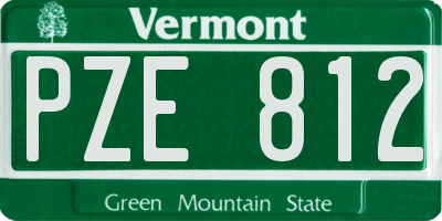 VT license plate PZE812