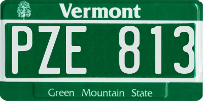 VT license plate PZE813