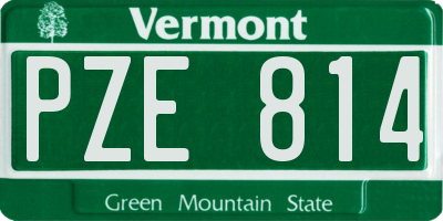 VT license plate PZE814
