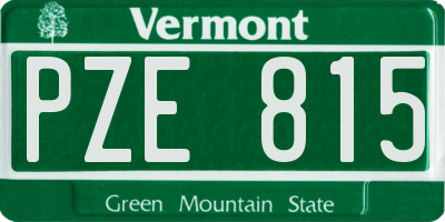 VT license plate PZE815