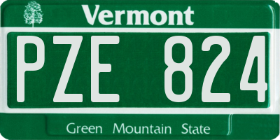 VT license plate PZE824