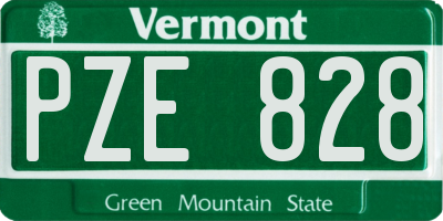VT license plate PZE828