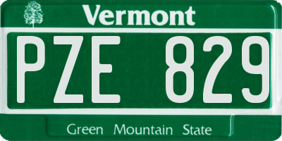 VT license plate PZE829