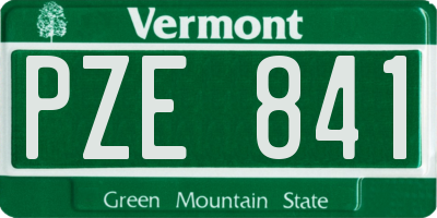 VT license plate PZE841