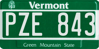 VT license plate PZE843