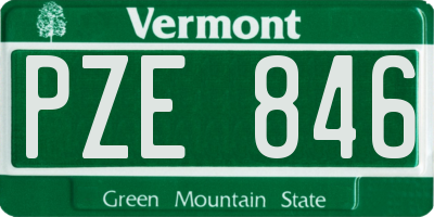VT license plate PZE846