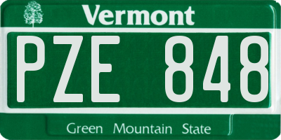 VT license plate PZE848