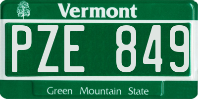 VT license plate PZE849